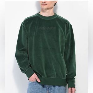 Monet Skateboards Pullover Sweater Shaggy Green Velvet